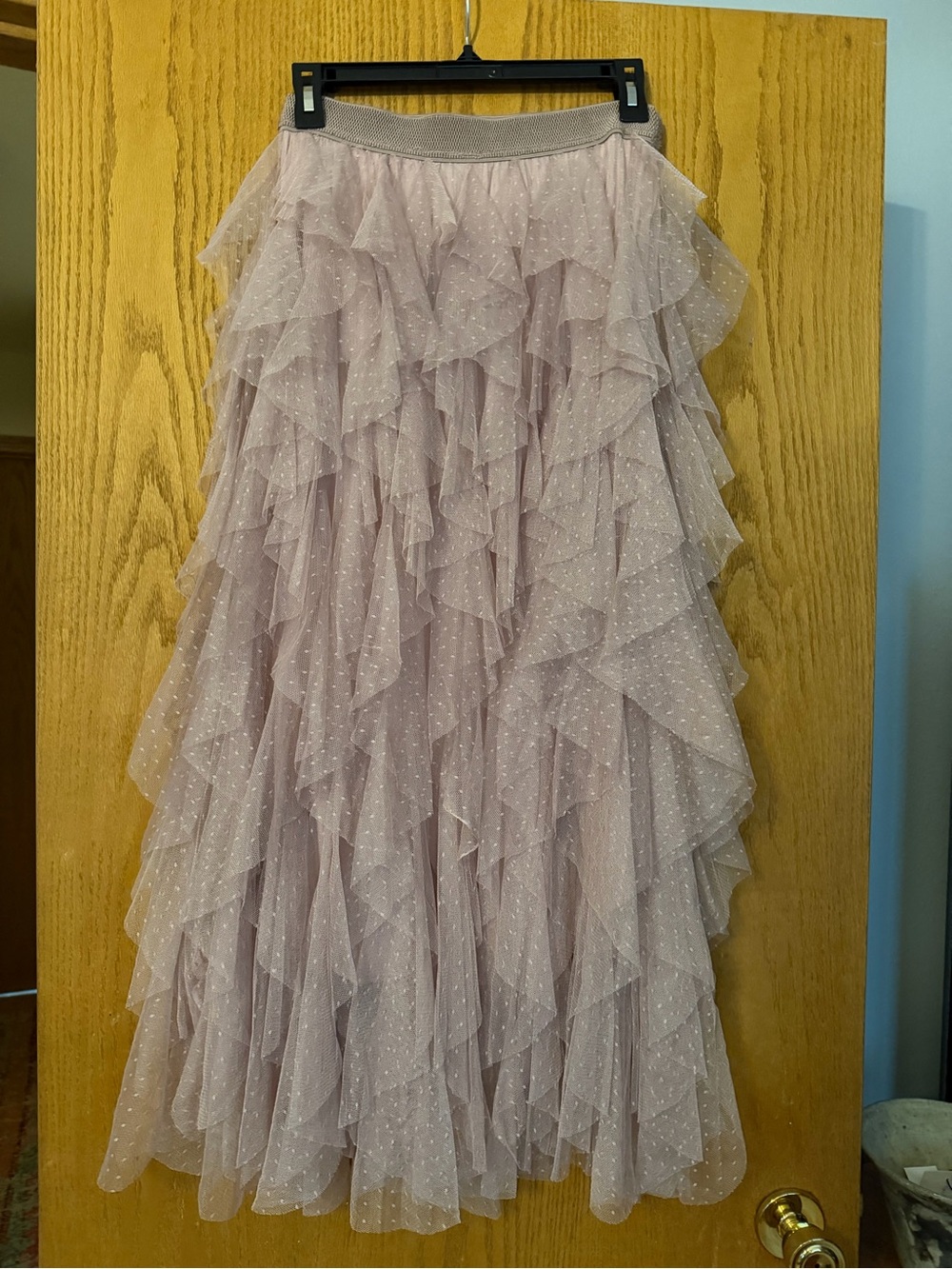 Anthropologie The Cheri Ruffled Tule Midi in Color Ballet - Picture 5 of 8